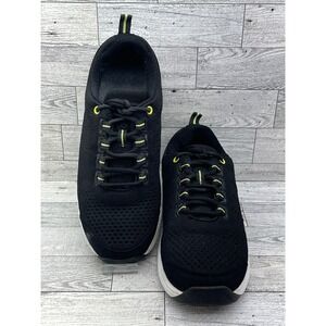 Black Athletic Walking Shoes Womens Size 7.5 Wide Bio Fit Mesh Lace Up Comfort